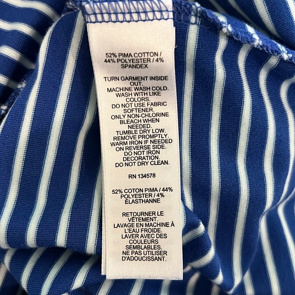 VINEYARD VINES JIM NANTZ MENS POLO SHIRT BLUE WITH WHITE STRIPES SIZE XL - Picture 8 of 8